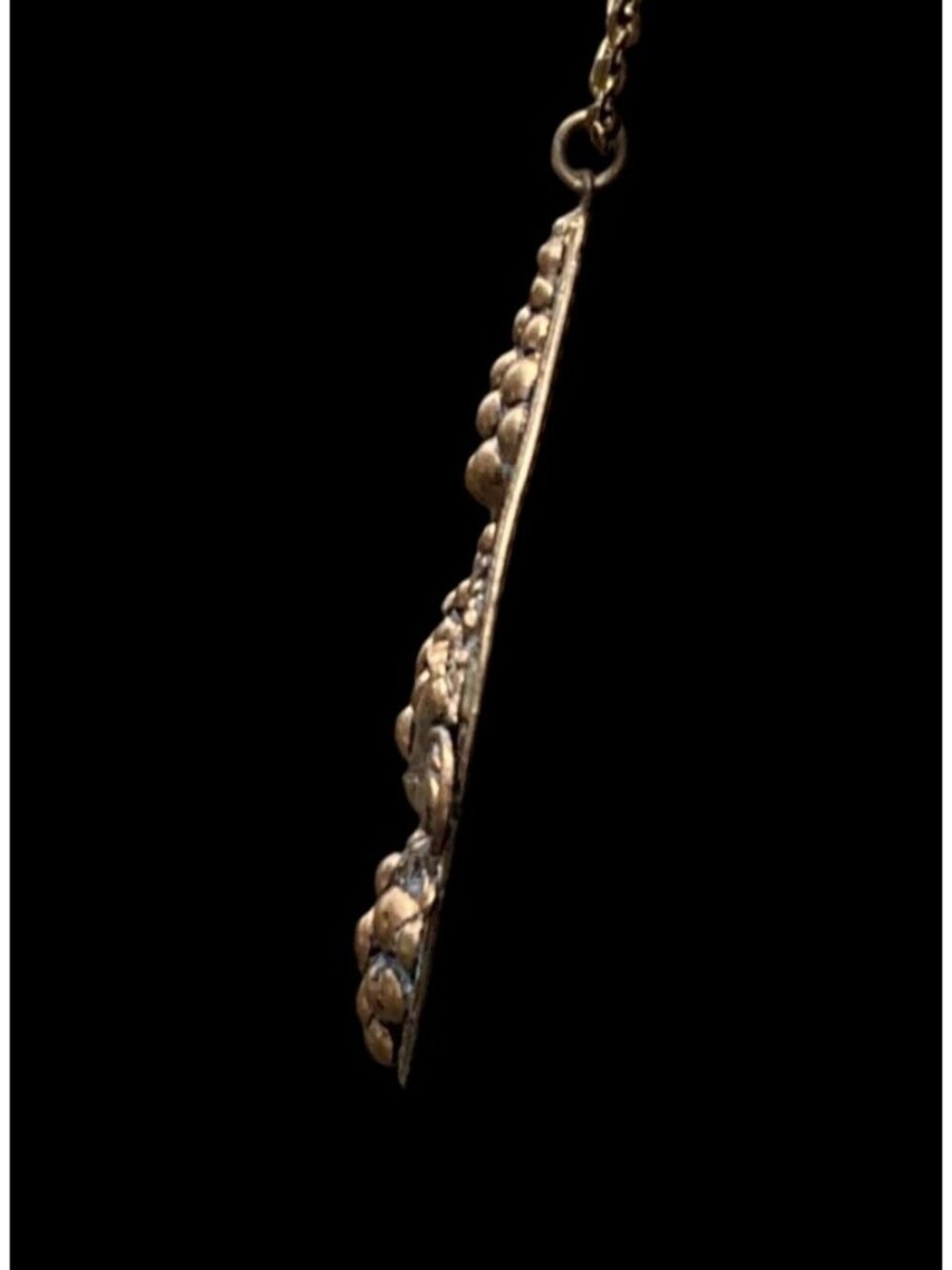 Antique Art Nouveau Gilded Copper or Brass Necklace with Grape Cluster Pendant - Picture 5 of 5